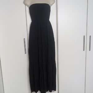 Chic Black Strapless Maxi Dress